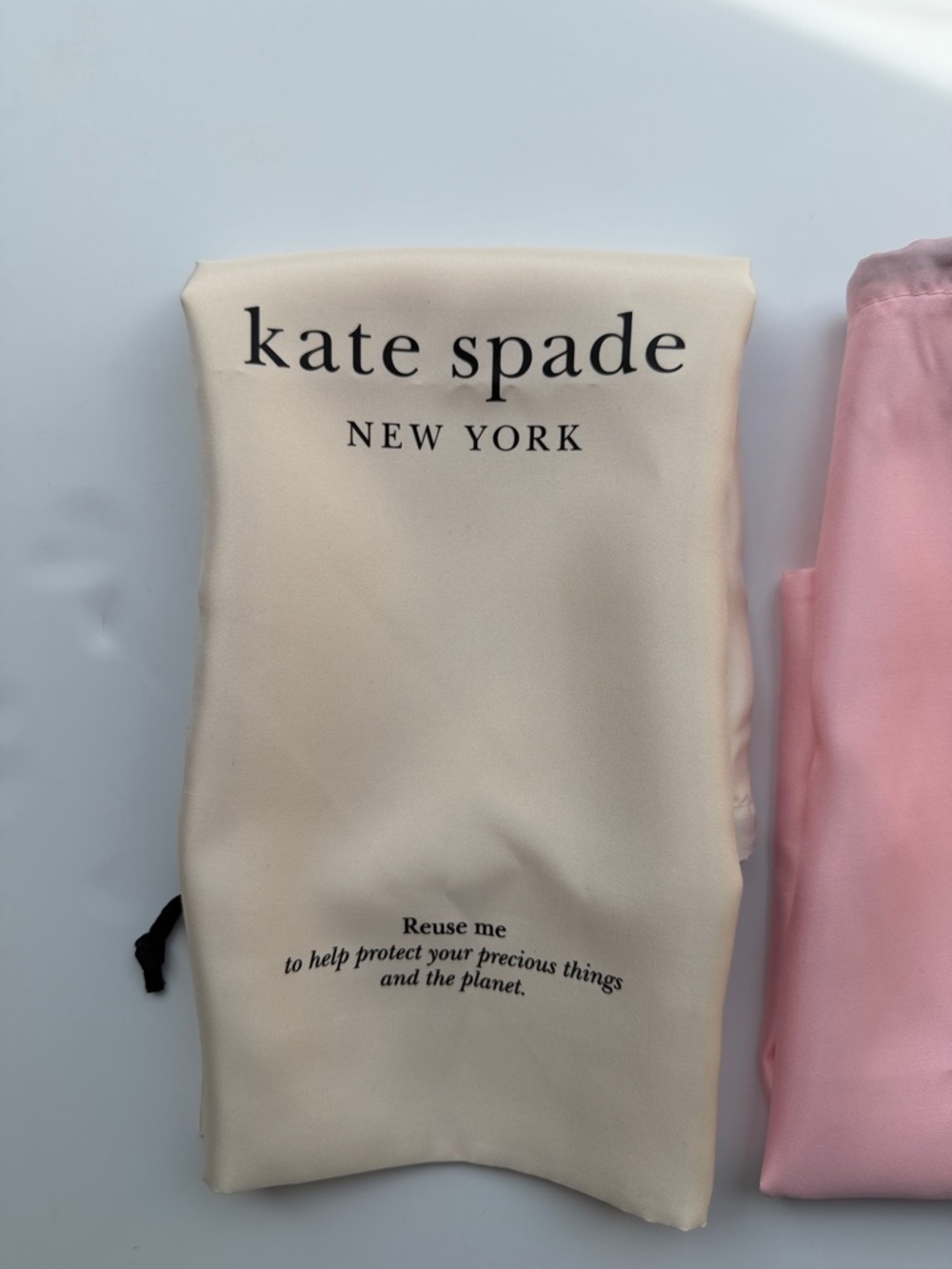 kate spade Pink and Cream Logo Drawstring Dust Bags Set - Picture 4 of 11